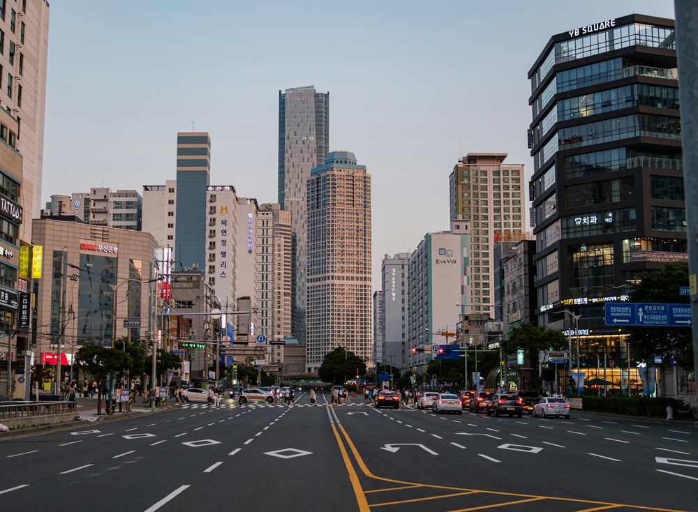 Città con strade in Corea del Sud